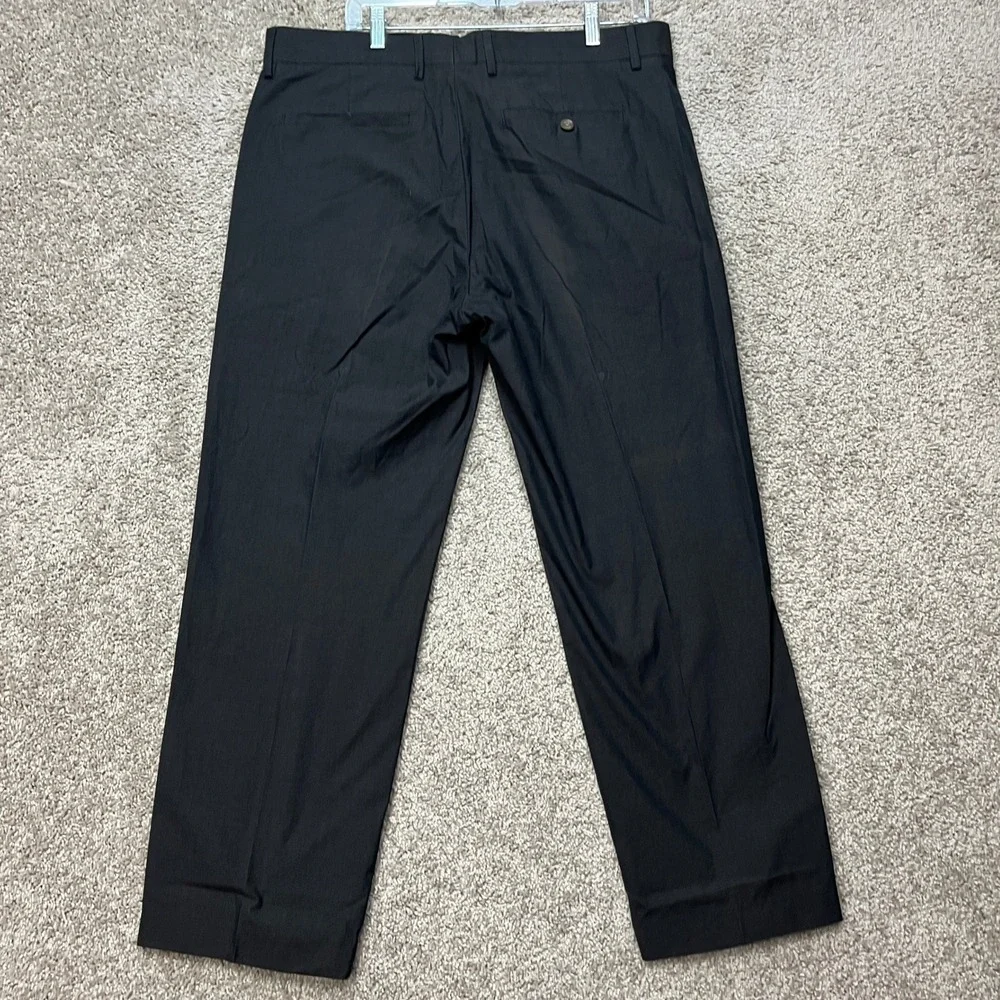 Banana Republic Dress Pants Mens 36x30 Black Flat Front Straight Leg Classic